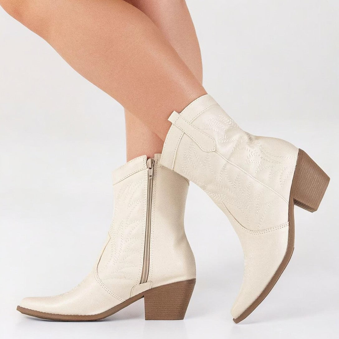 Bota Feminina Texana Branco Yasmin