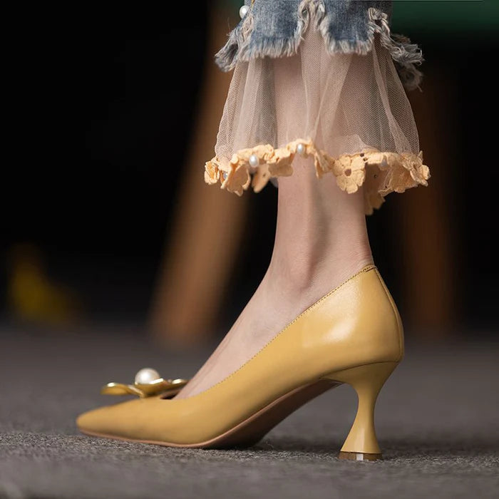 Scarpin Manteiga Fosco Salto 6cm Roberta