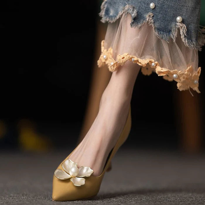 Scarpin Manteiga Fosco Salto 6cm Roberta