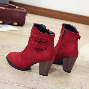 Bota Feminina Camurça Vermelho Luiza