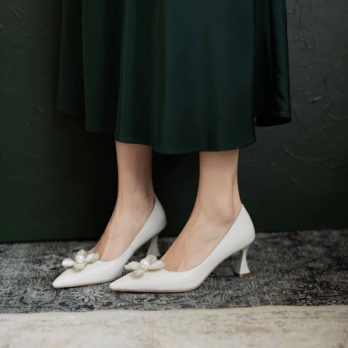 Scarpin Branco Fosco Salto 6cm Roberta