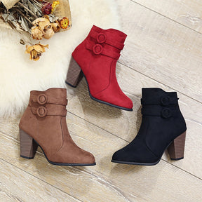 Bota Feminina Camurça Vermelho Luiza
