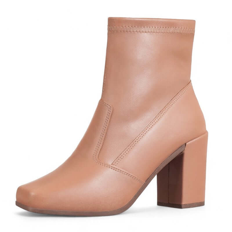 Bota Feminina Salto Grosso Marrom Bruna