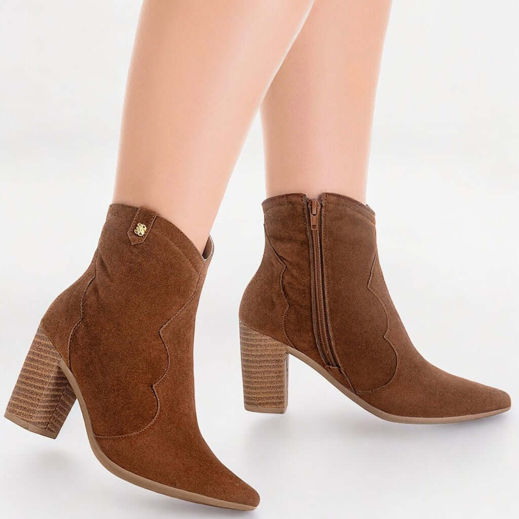 Bota Feminina Salto Alto Marrom Estela