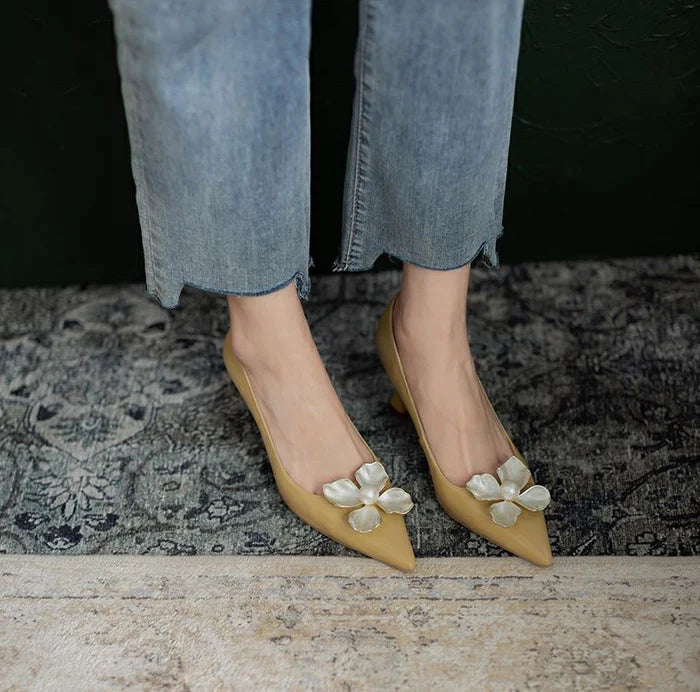 Scarpin Manteiga Fosco Salto 6cm Roberta