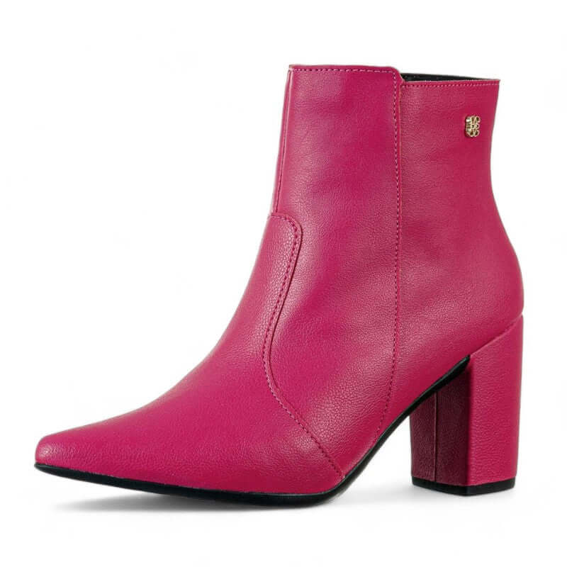 Bota Feminina de Couro Pink