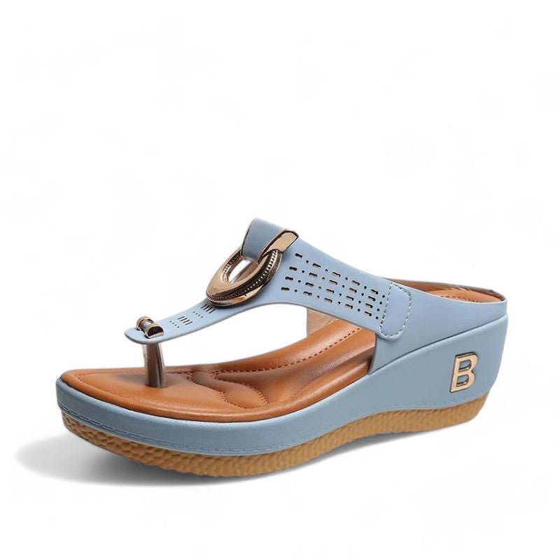 Sandália Feminina Acolchado Azul Juliana