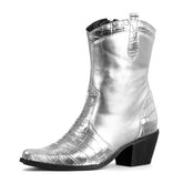 Bota Feminina Texana Prateada