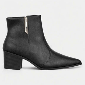 Bota Feminina de Couro Preto Sofia