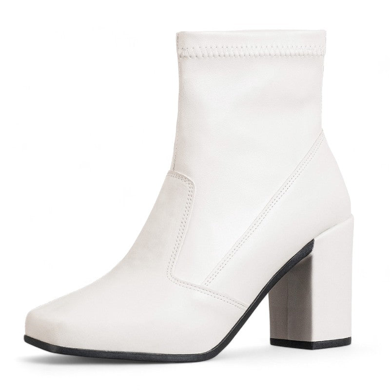Bota Feminina Salto Grosso White Bruna