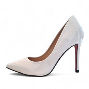 Scarpin Branco Brilhoso Salto 10 cm Emma - Samoroski™