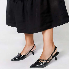 Slingback Feminino de Couro Velvet
