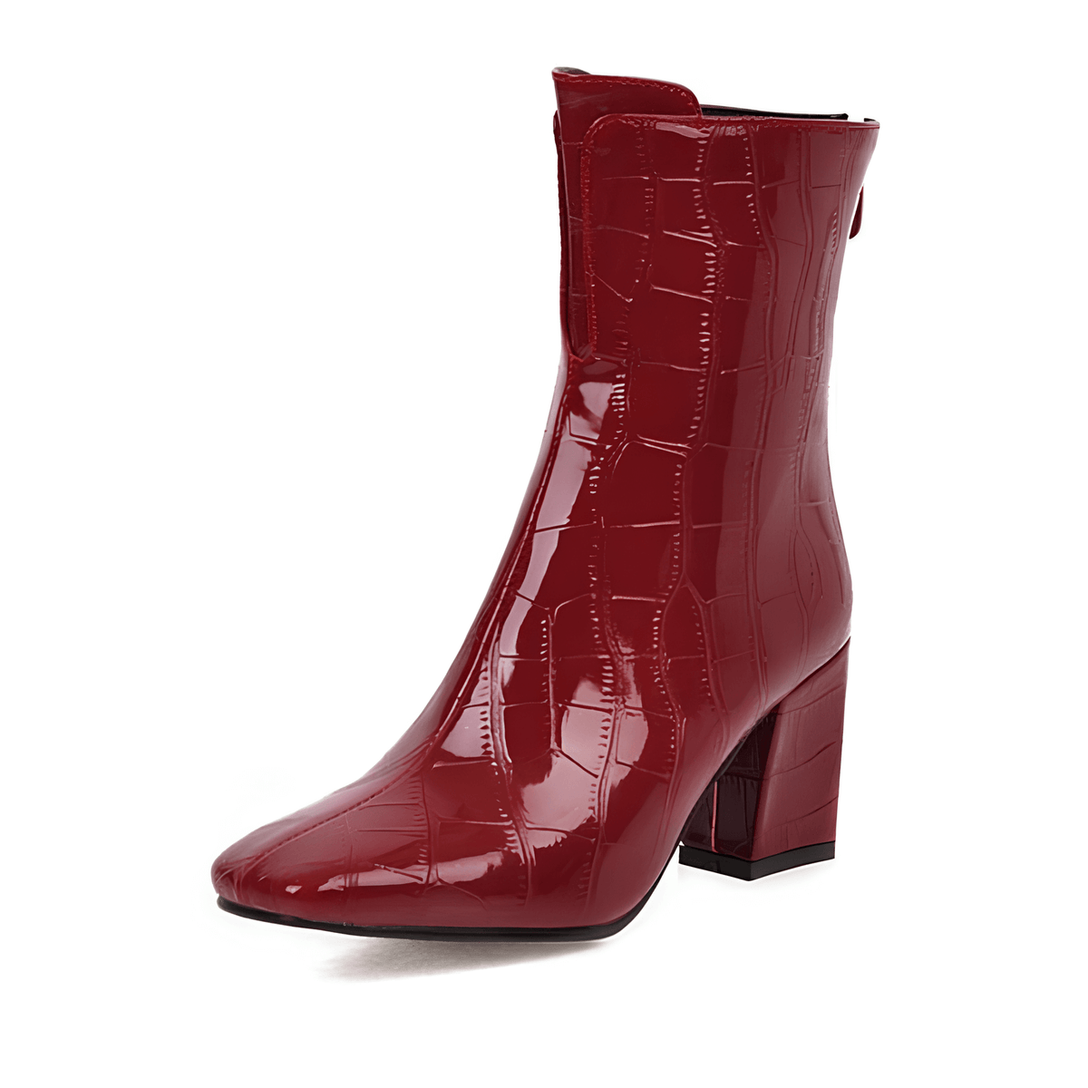 Bota Feminina Vermelho Croco Lívia
