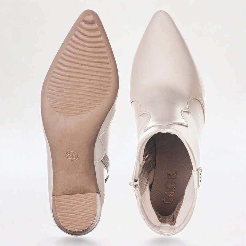Bota Feminina Salto Alto Branco Estela