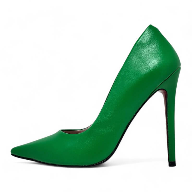 Scarpin Verde Fosco Salto 12 cm Elizabeth