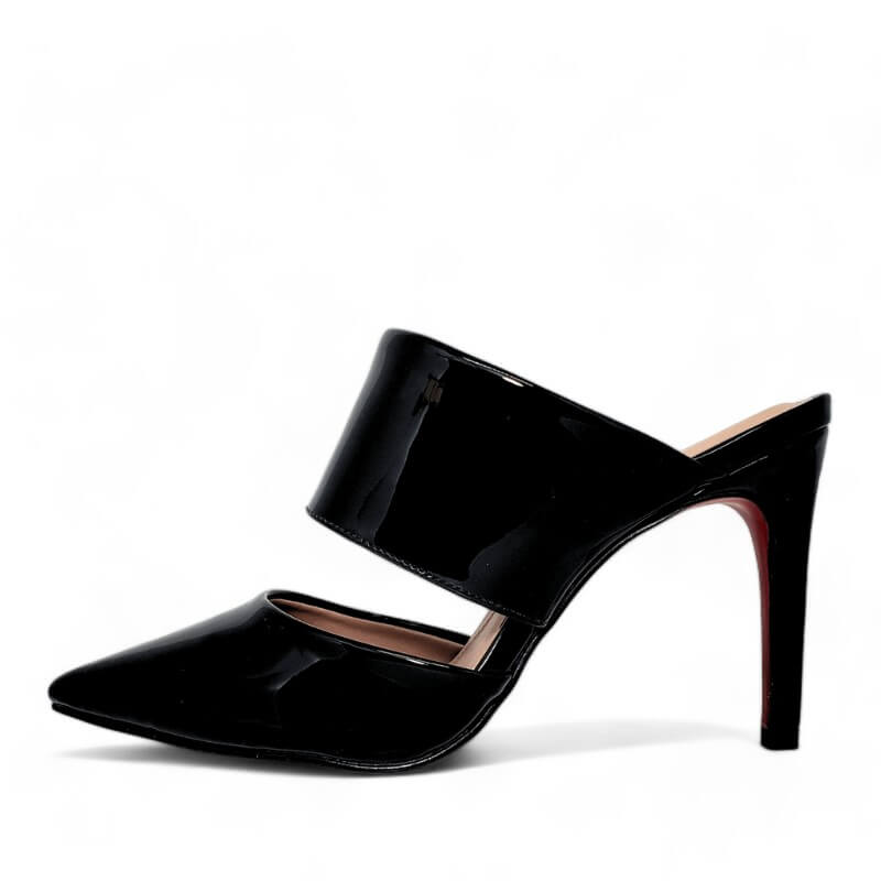 Mule Feminino Preto Salto 10cm Velvet