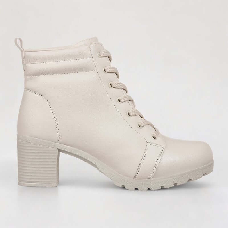 Bota Feminina Salto Baixo Bege Camilla