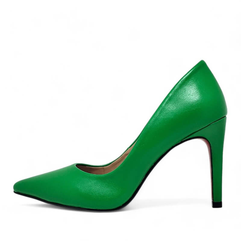 Scarpin Verde Fosco Salto Alto 10 cm Elizabeth