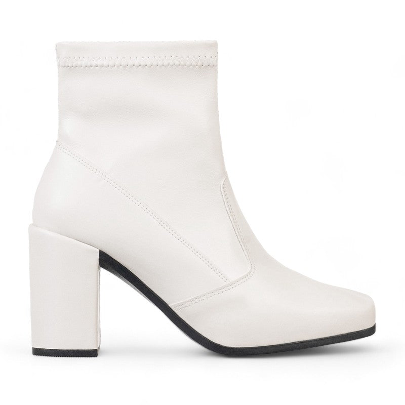 Bota Feminina Salto Grosso White Bruna