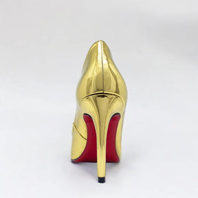 Scarpin Feminino Dourado Salto 10 cm Gold