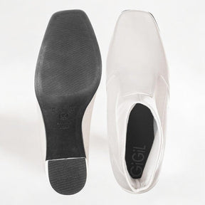 Bota Feminina Salto Grosso White Bruna