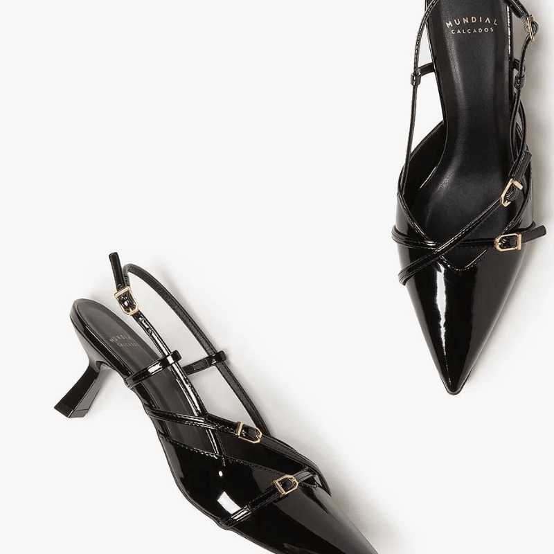 Slingback Feminino de Couro Velvet