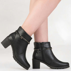Bota Feminina de Couro Preto Gabriela