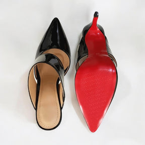Mule Feminino Preto Salto 10cm Velvet