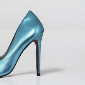 Scarpin Brilhoso Salto Alto 12 cm Blue