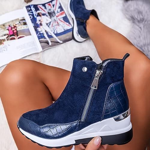 Bota Feminina Camurça Azul Cristine