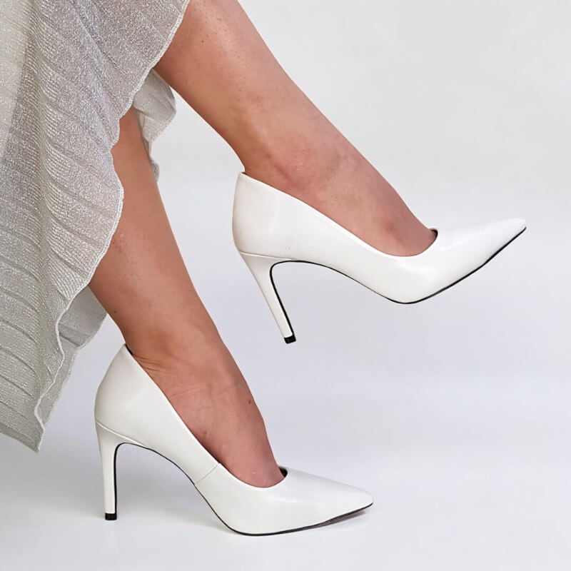 Scarpin Feminino Branco Salto 10 cm Emma - Samoroski™