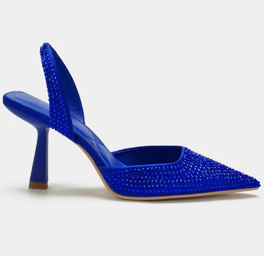 Scarpin Feminino Strass Arabella Azul