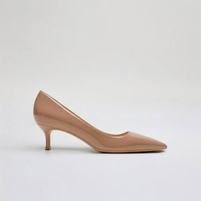 Scarpin Feminino Bege Brilhoso Salto 5cm