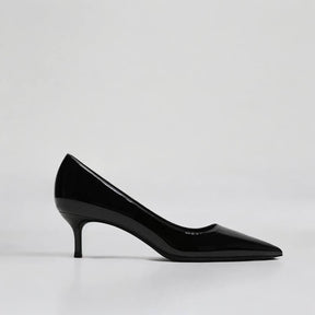 Scarpin Feminino Preto Brilhoso Salto 5cm