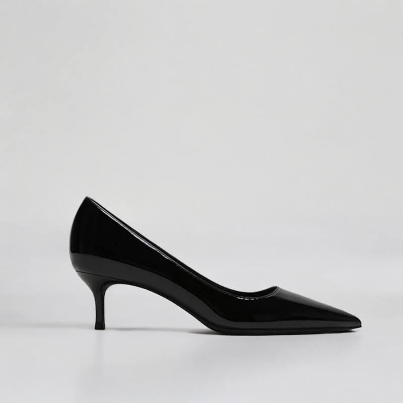 Scarpin Feminino Preto Brilhoso Salto 5cm