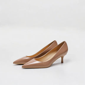 Scarpin Feminino Bege Brilhoso Salto 5cm
