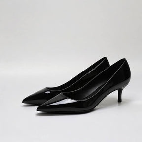 Scarpin Feminino Preto Brilhoso Salto 5cm