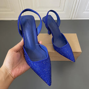 Scarpin Feminino Strass Arabella Azul