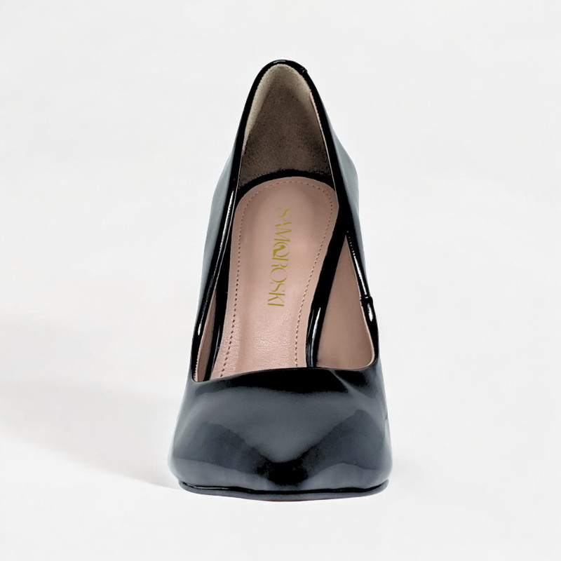 Scarpin Preto 10 cm Sola Vermelha Velvet - Samoroski™