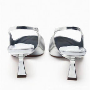Scarpin Feminino Prateada Glow
