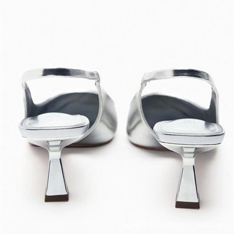 Scarpin Feminino Prateada Glow