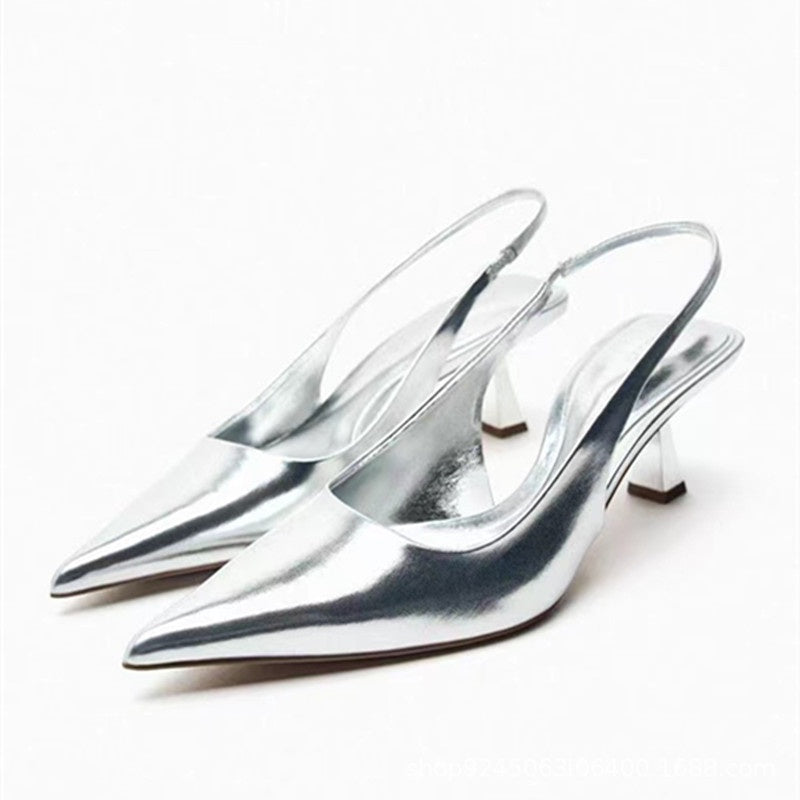 Scarpin Feminino Prateada Glow
